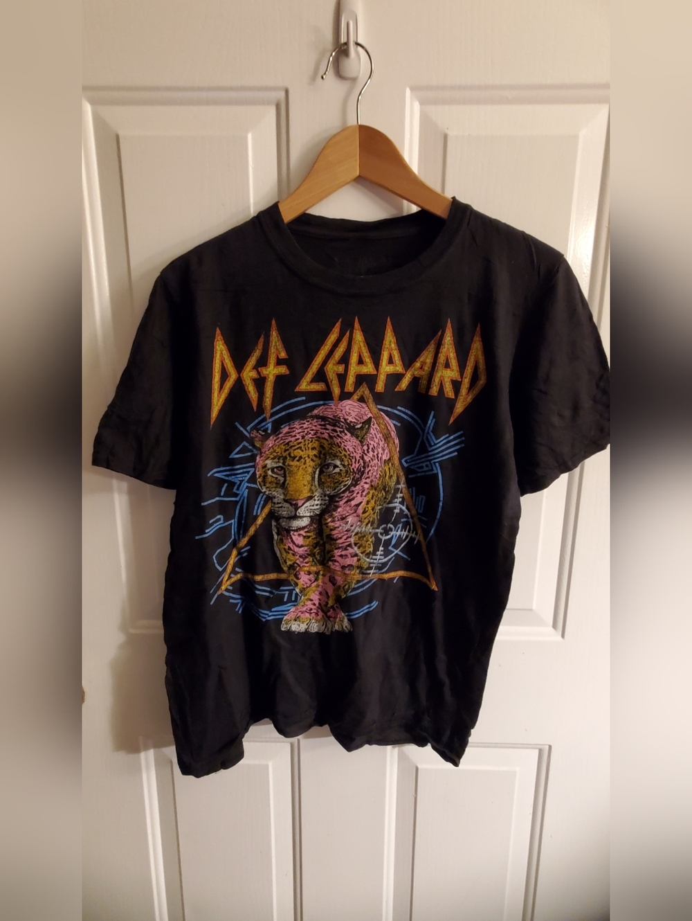 Banana Republic Navy Double-Breasted Blazer with Def Leppard Graphic Tee - Picture 4 of 4